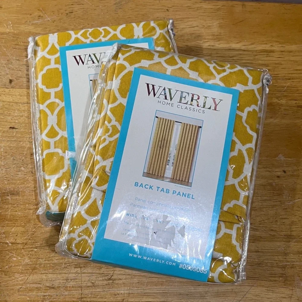 Waverly Home Classics Lovely Lattice Mimosa Yellow Curtains 50x84 2 Panels NEW